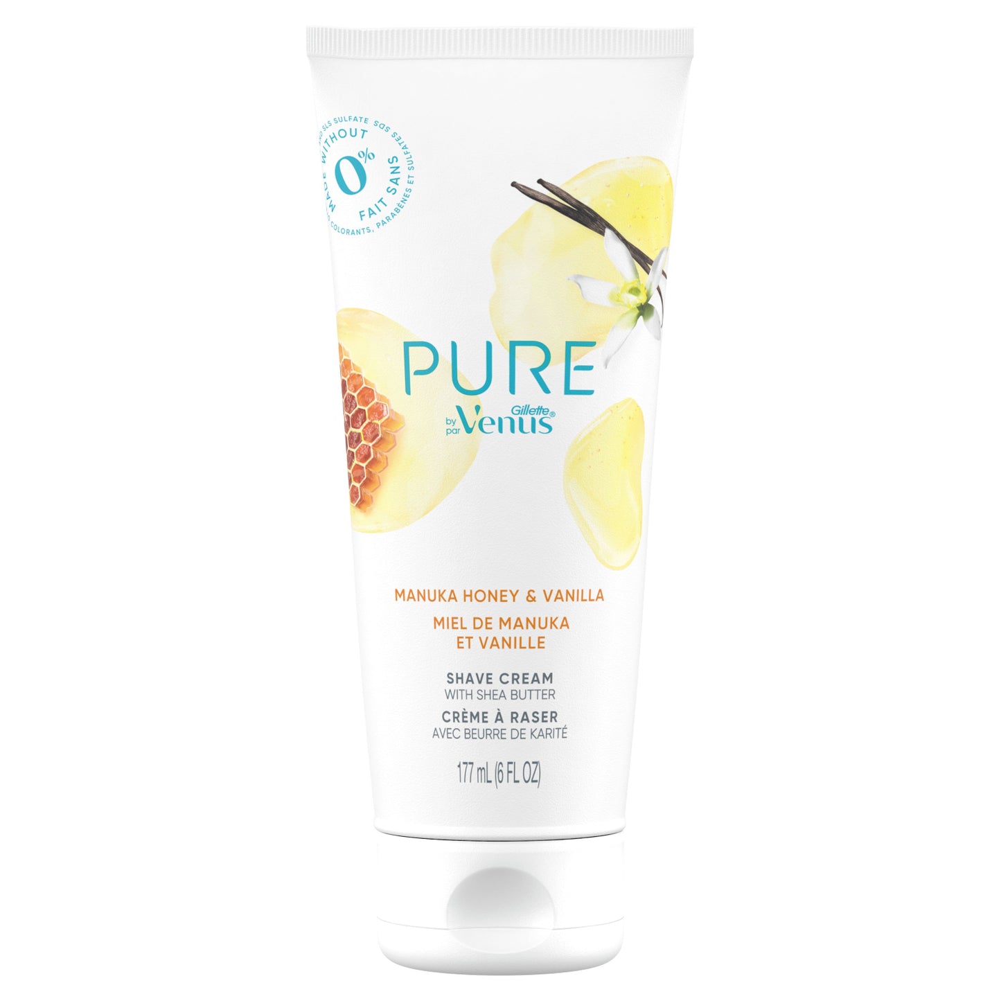 Pure by Gillette Venus Shaving Cream Manuka Honey and Vanilla, 6oz