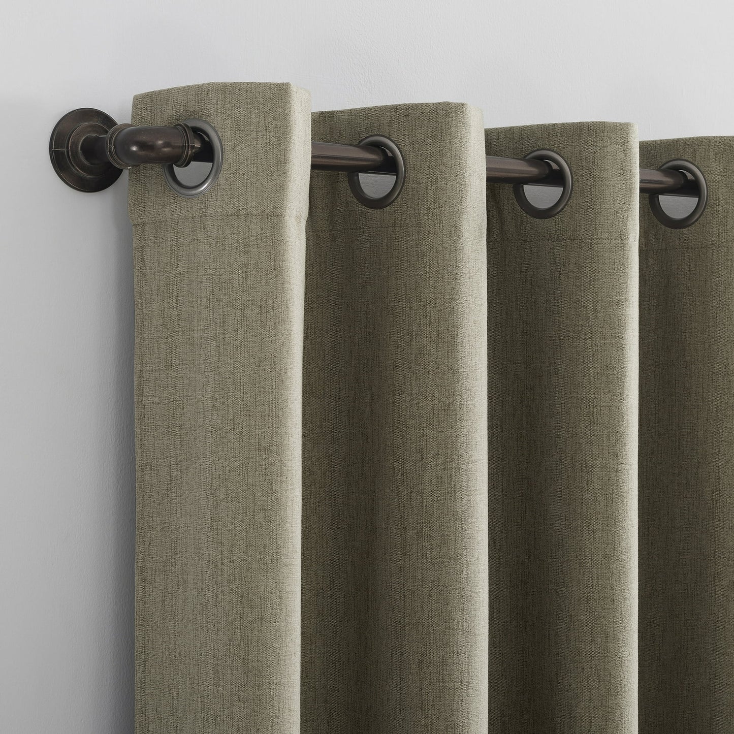 Sun Zero Tyrell Tonal Texture Draft Shield Fleece Insulated 100% Blackout Grommet Curtain Panel In Olive, 50"X84", Olive