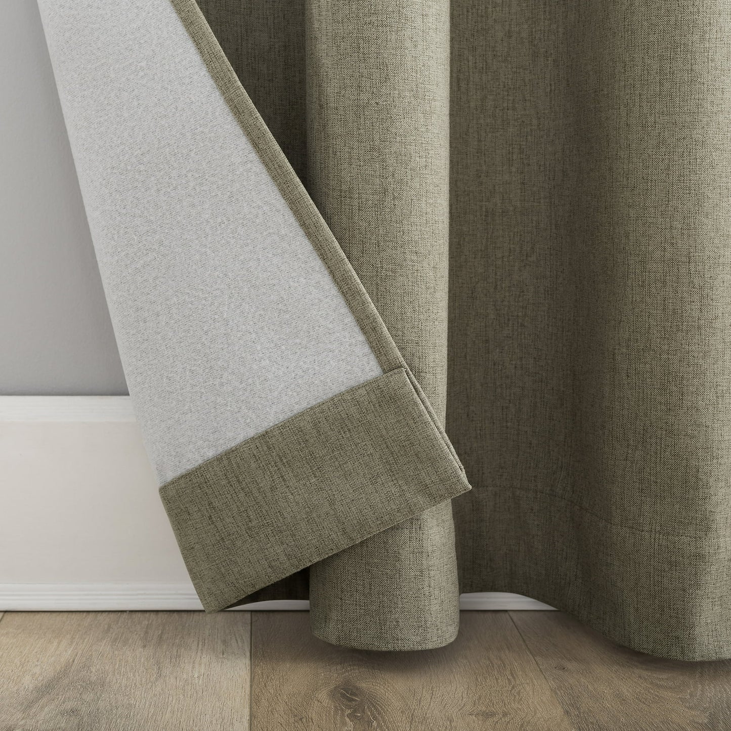 Sun Zero Tyrell Tonal Texture Draft Shield Fleece Insulated 100% Blackout Grommet Curtain Panel In Olive, 50"X84", Olive