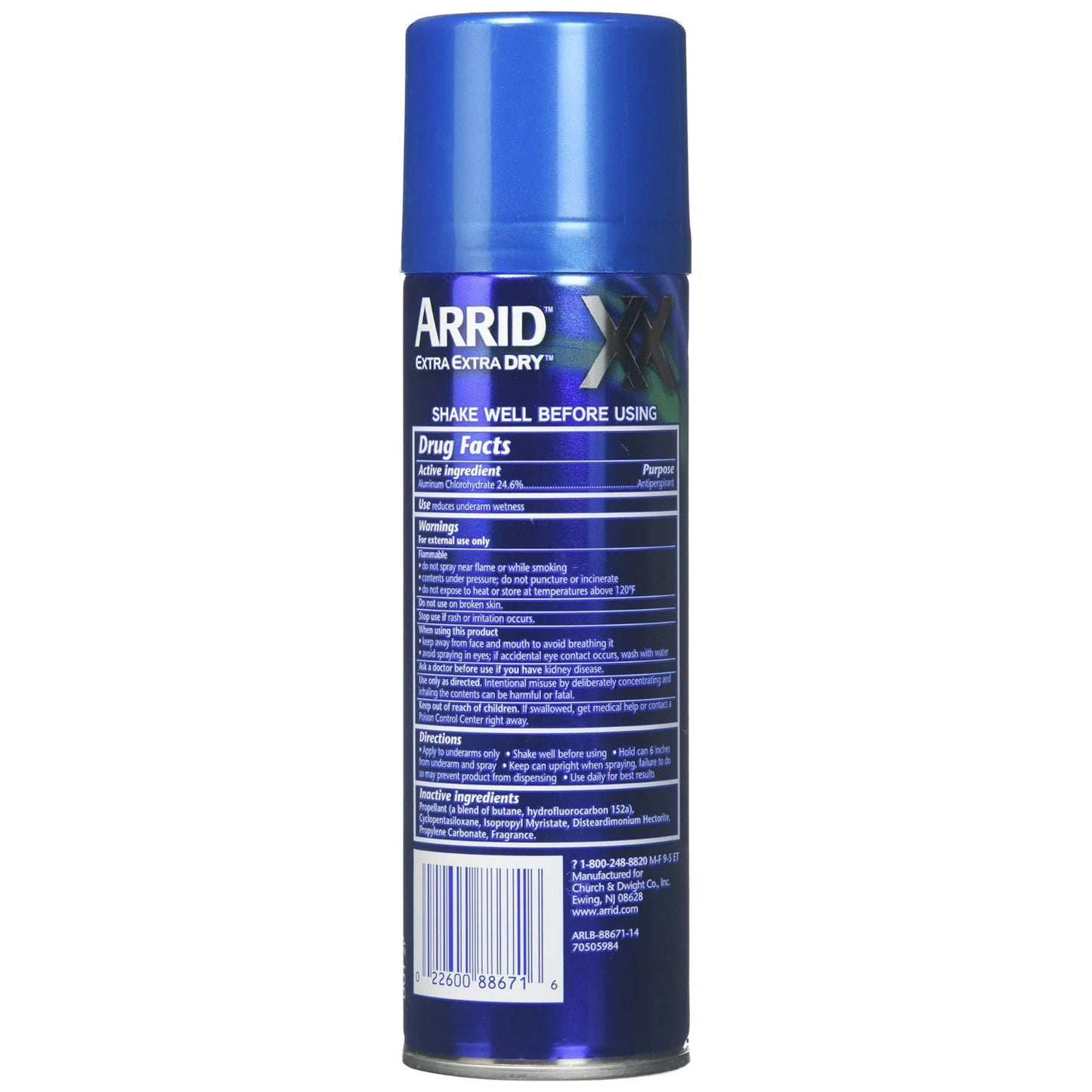 ARRID XX Ultra Clear Anti-Perspirant Deodorant Spray, Ultra Fresh 6 oz