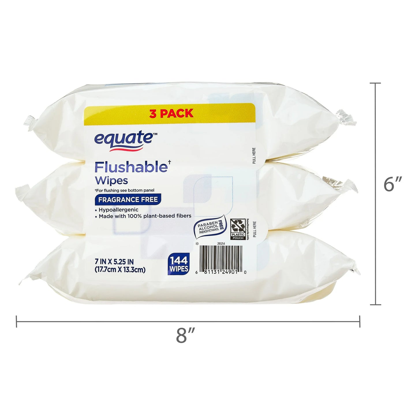 Equate Flushable Wet Wipes, Fragrance Free