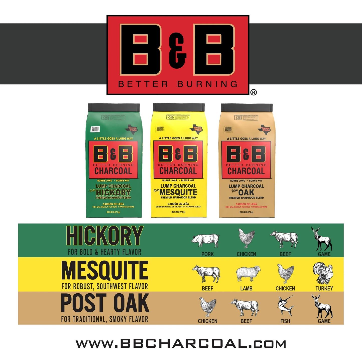 B&B Charcoal 17.6 Pounds Oak Charcoal Briquets