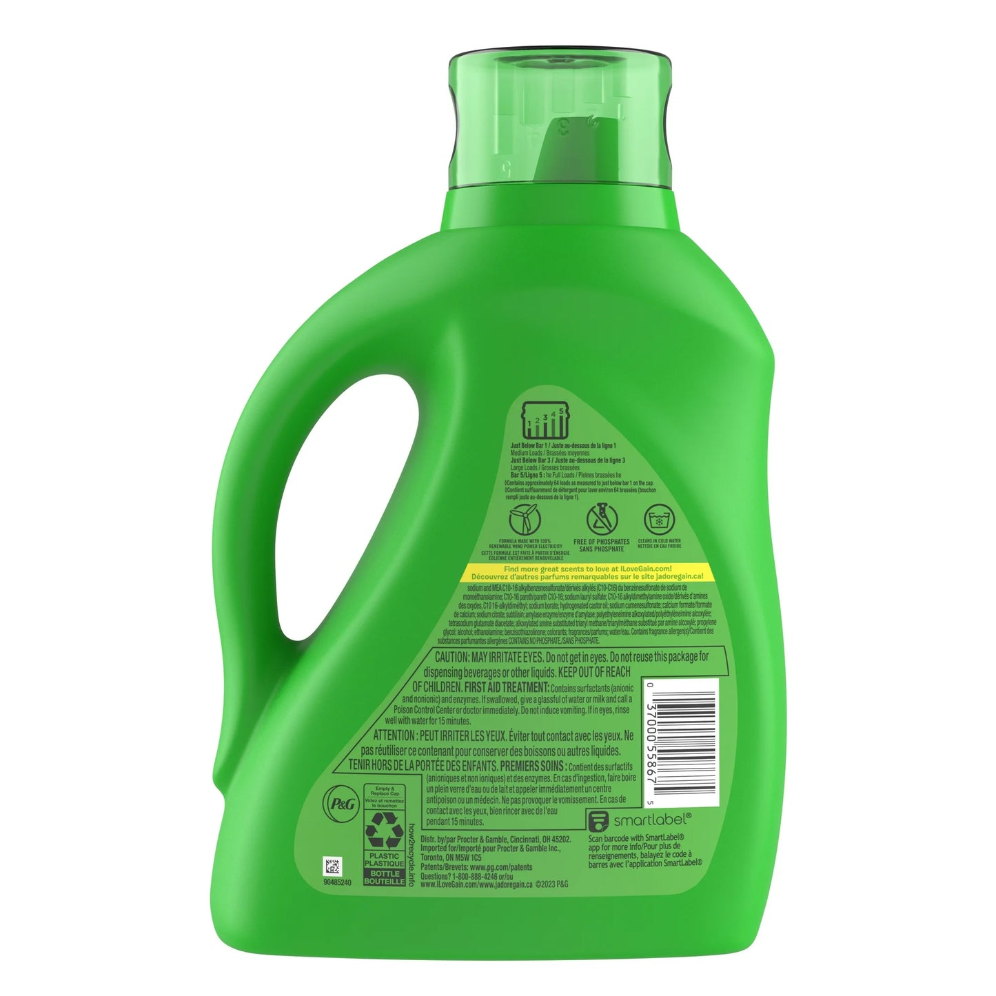 Gain Liquid Laundry Detergent, Original Scent, 88 fl oz, 61 Loads