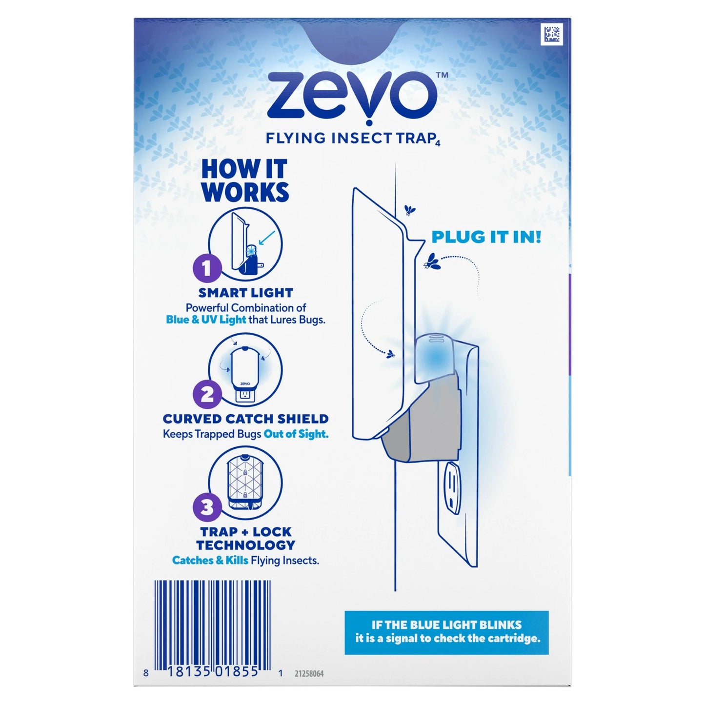 Zevo Flying Insect Indoor Fly Trap: Easy, Mess Free Solution Light Trap Catches & Kills House Flies, Fruit Flies, Gnats, & More - Value Pack (2 Plug in Devices + 2 Refill Cartridges)