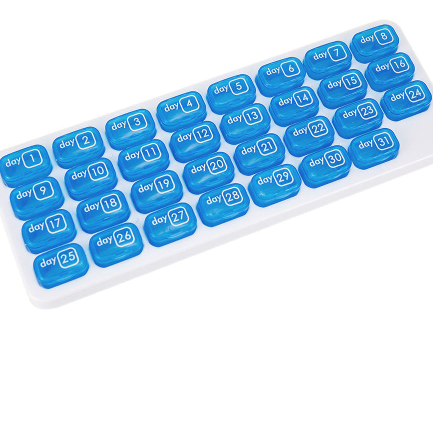 31 Day Monthly Pill Organizer with Removable Daily Pods – BPA-Free Travel Pill Case
