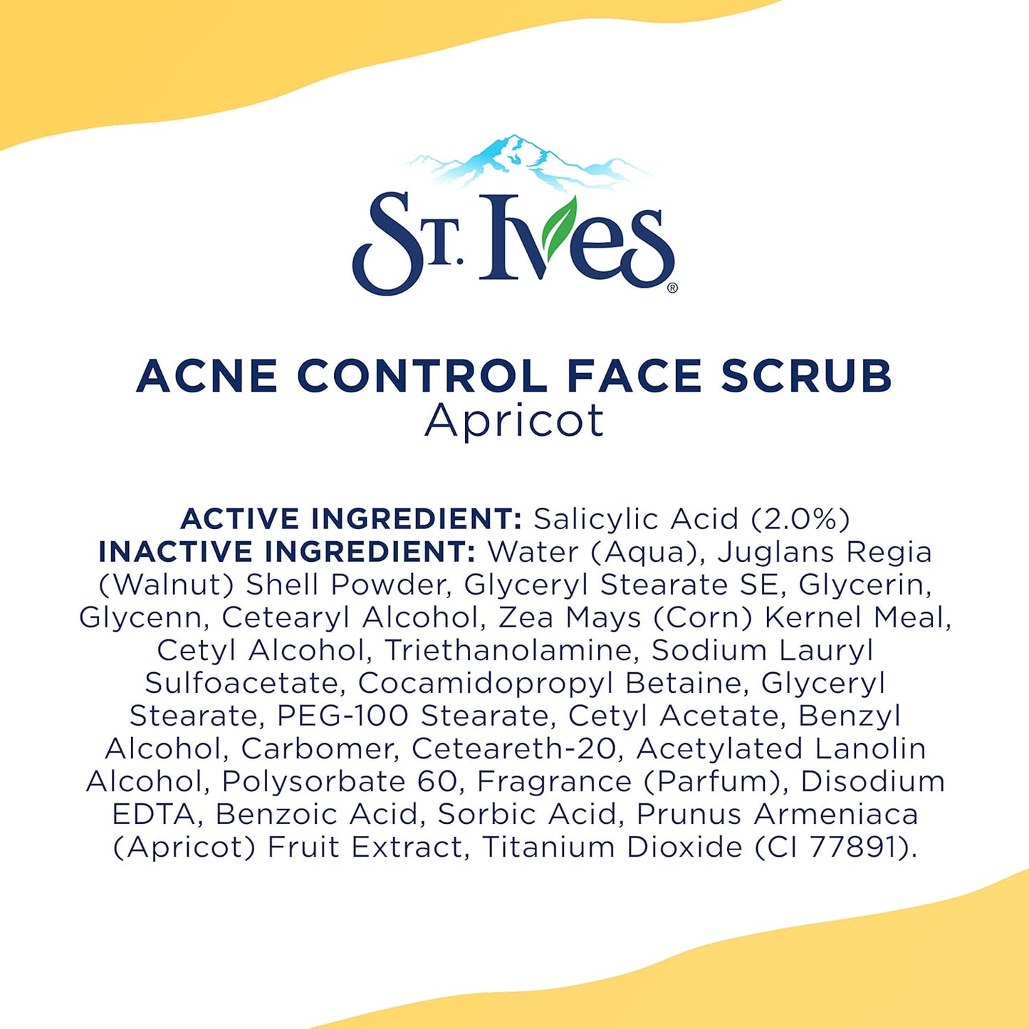 St. Ives Acne Control Face Scrub Apricot, Minimize Pores, Prevent Acne and Blemishes, With Salicylic Acid ,100% Natural Exfoliants, 6 oz