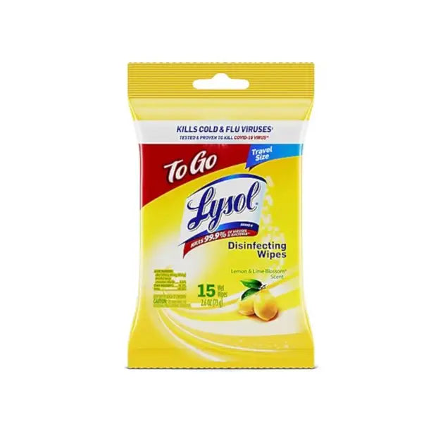 Lysol Disinfecting Wipes To-Go Pack, Lemon Scent