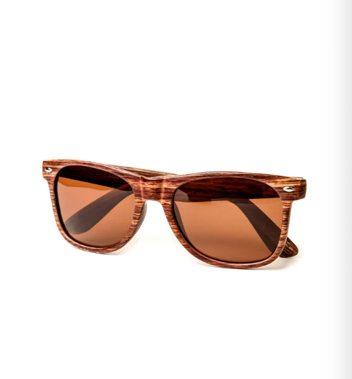 UV400 Classic Wood Frame Sunglasses – Retro Square Style, Unisex Sun Protection