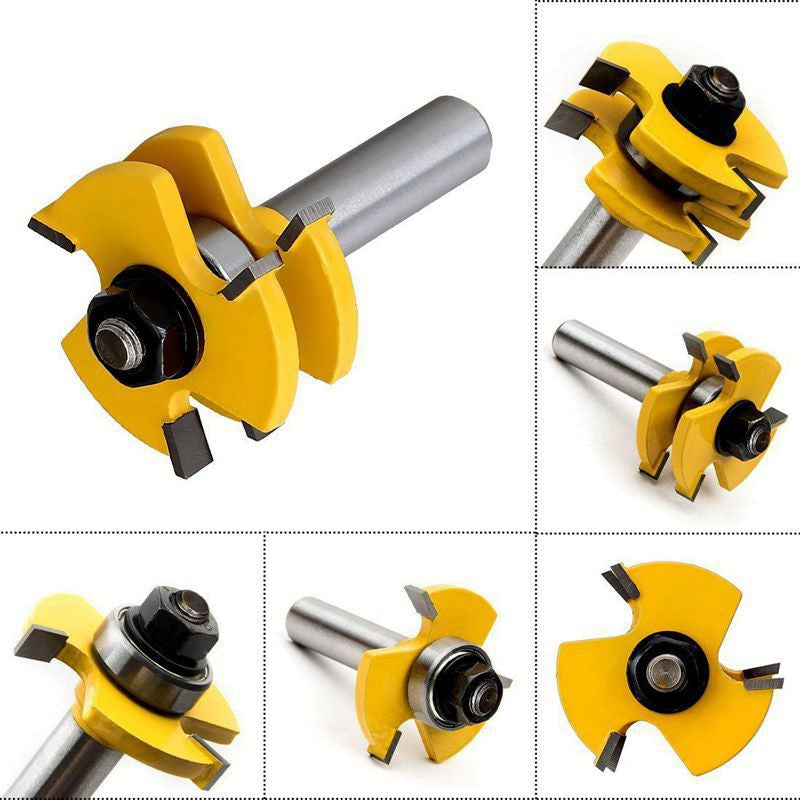 2pcs 1/4" Tongue and Groove Router Bit Set – Woodworking Tool for Cabinets, Frames & Flooring