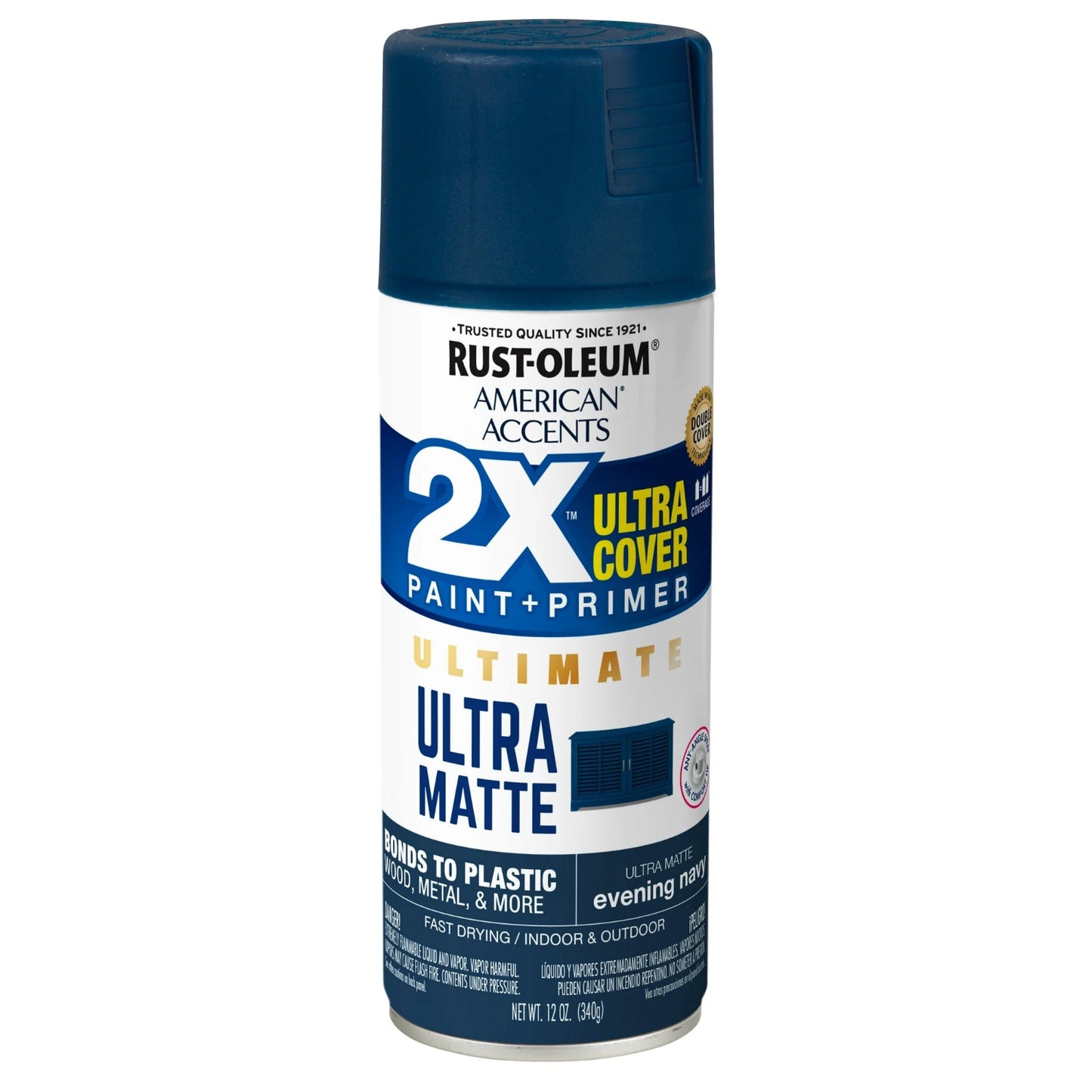 Evening Navy, Rust-Oleum American Accents 2X Ultra Cover Ultra Matte Spray Paint, 12 oz