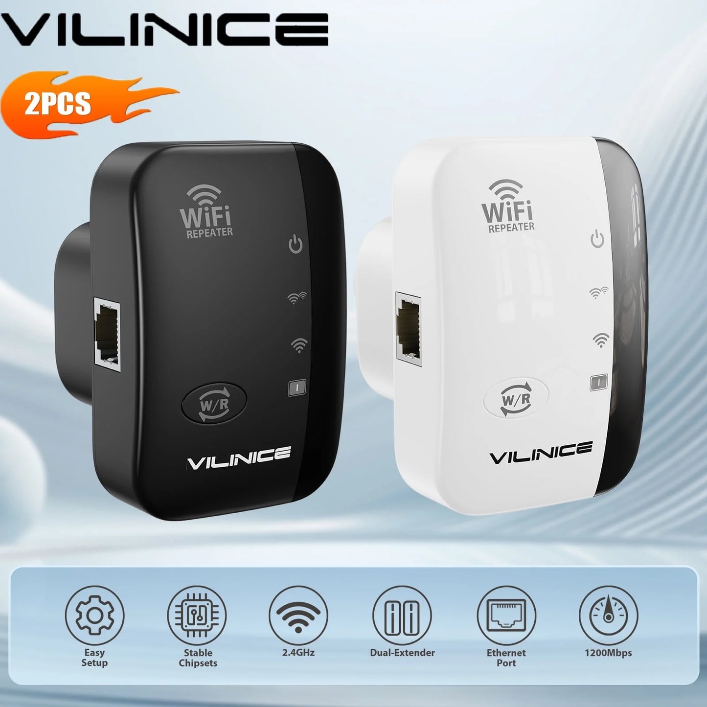 VILINICE WD-R616U AC1200 Dual-Band Wi-Fi Extender, Coverage up to 3000 sq ft,