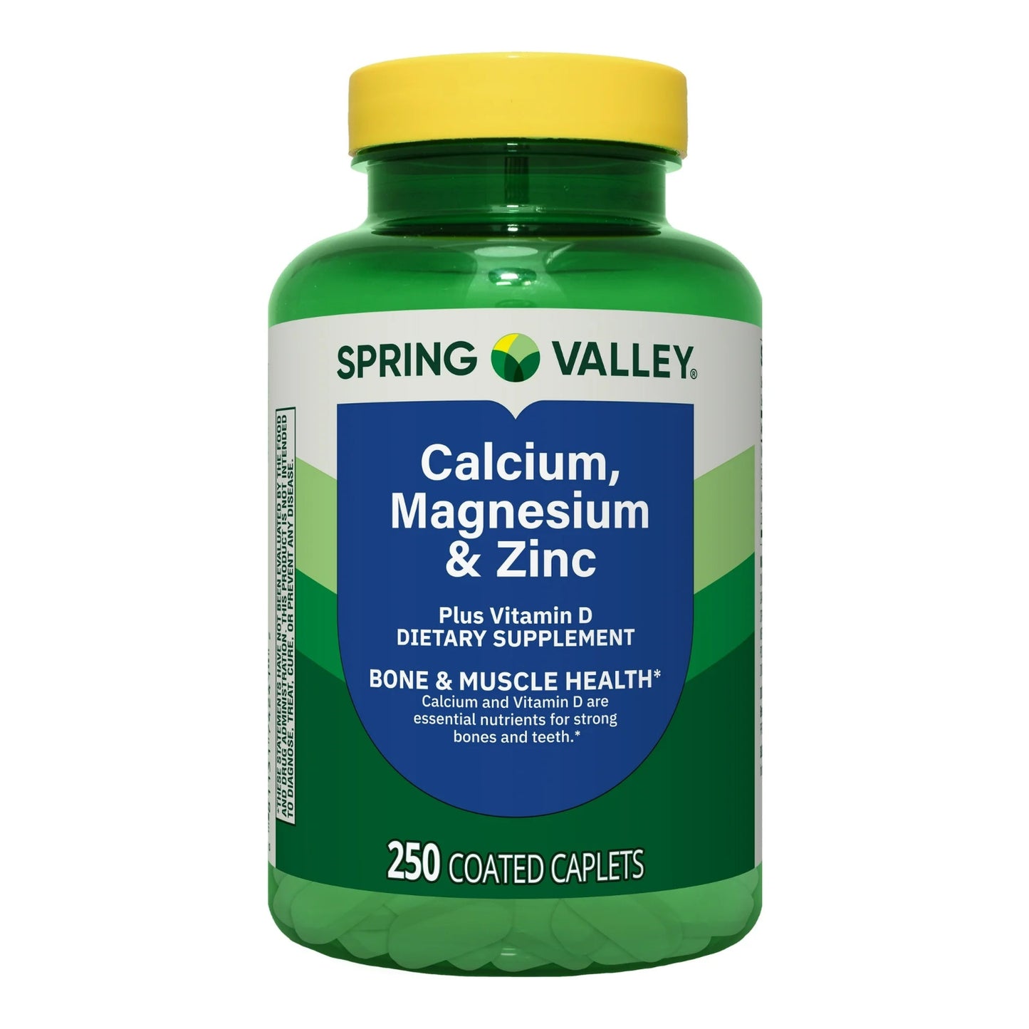 Spring Valley Calcium, Magnesium & Zinc Plus Vitamin D3 Coated Caplets, 250 Count