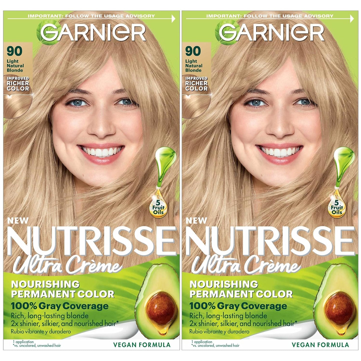 Garnier Hair Color Nutrisse Nourishing Creme, 90 Light Natural Blonde (Macadamia) Permanent Hair Dye