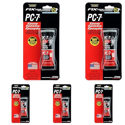 PC Products PC-7 Epoxy Adhesive Paste, Two-Part Heavy Duty, 2oz in Two Jars, Charcoal Gray 27776