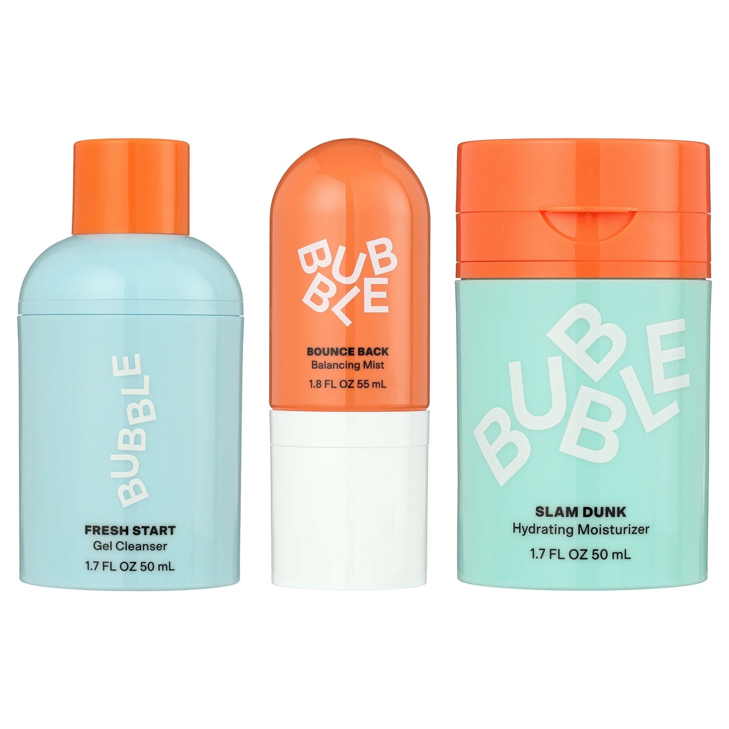 Bubble Skincare 3-Step Hydrating Routine Bundle, for Normal to Dry Skin, Unisex, Set of 3