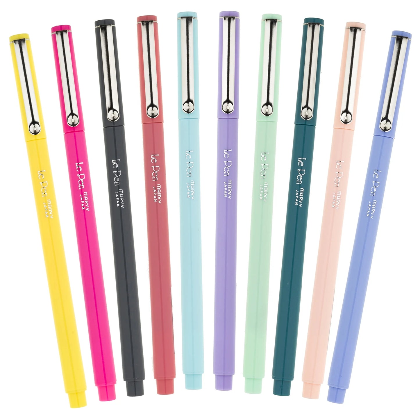 Marvy, Uchida, Le Pen, LePen, Felt Tip Pens, Pastel Color, Medium Point, .3mm,10 Count