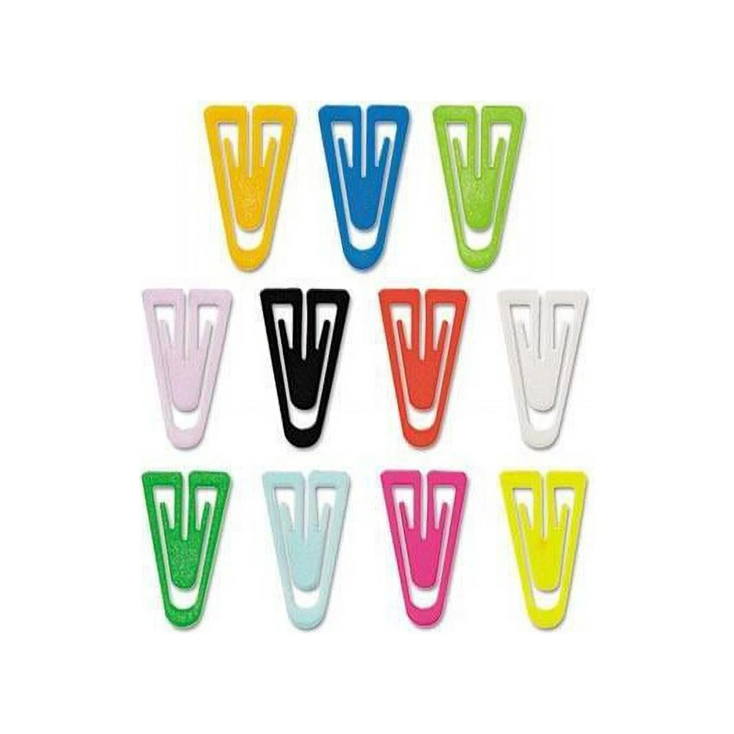 Medium Plastic Clips, 1", Assorted, 500/BX