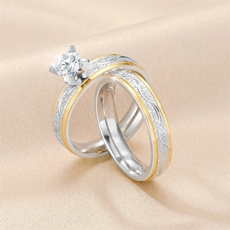 2-Piece Gold and Silver Rings – Size 7 Minimalist Stackable Jewelry for Women