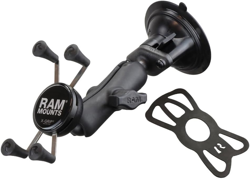 RAM Mounts X-Grip Phone Mount with Twist-Lock Suction Cup Base RAP-B-166-UN7U with Medium Arm for Vehicle Windshields