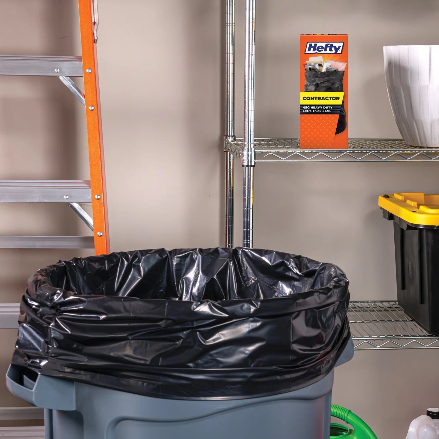 Hefty Heavy Duty Contractor Large Trash Bags, 45 gallon, 20 Count
