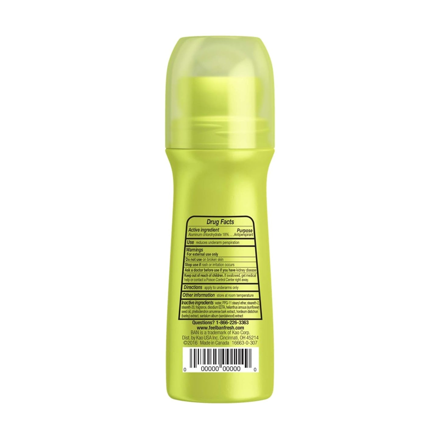 Ban Roll-On Antiperspirant Deodorant, Powder Fresh, 3.5 Fluid Ounce