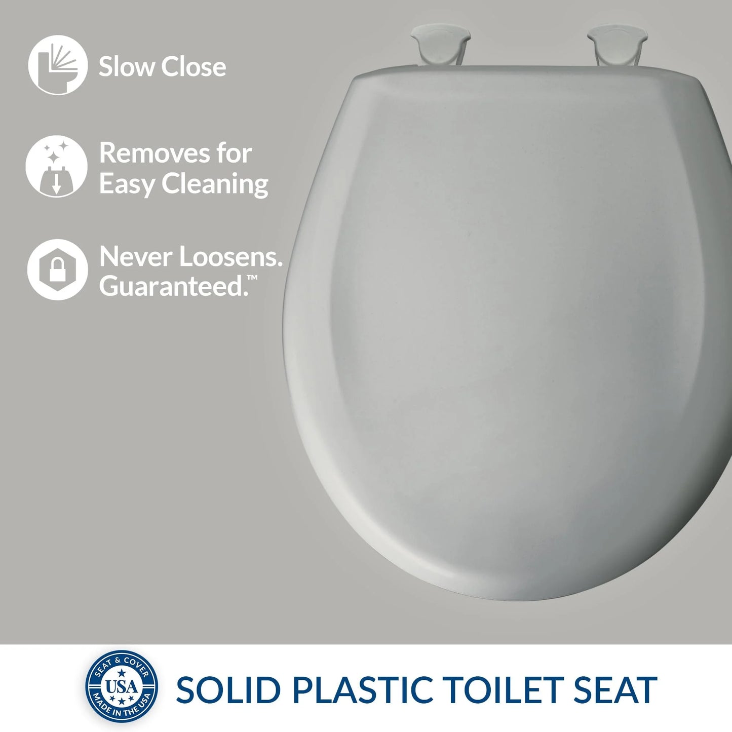 Church Seat 200SLOWT 062 Round Closed Front Toilet Seat in Ice Gray