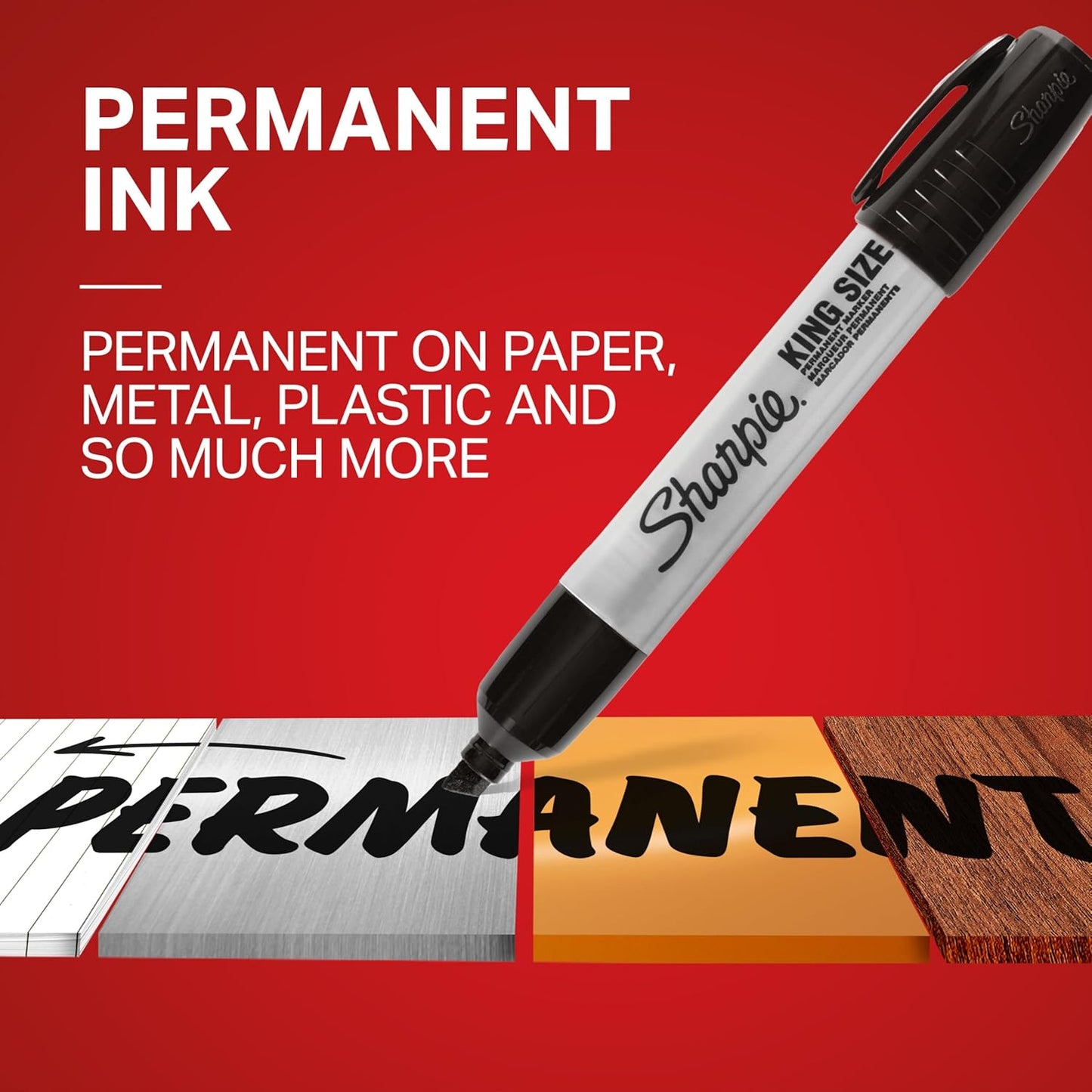 Sharpie King Size Permanent Markers, Large Chisel Tip, Black