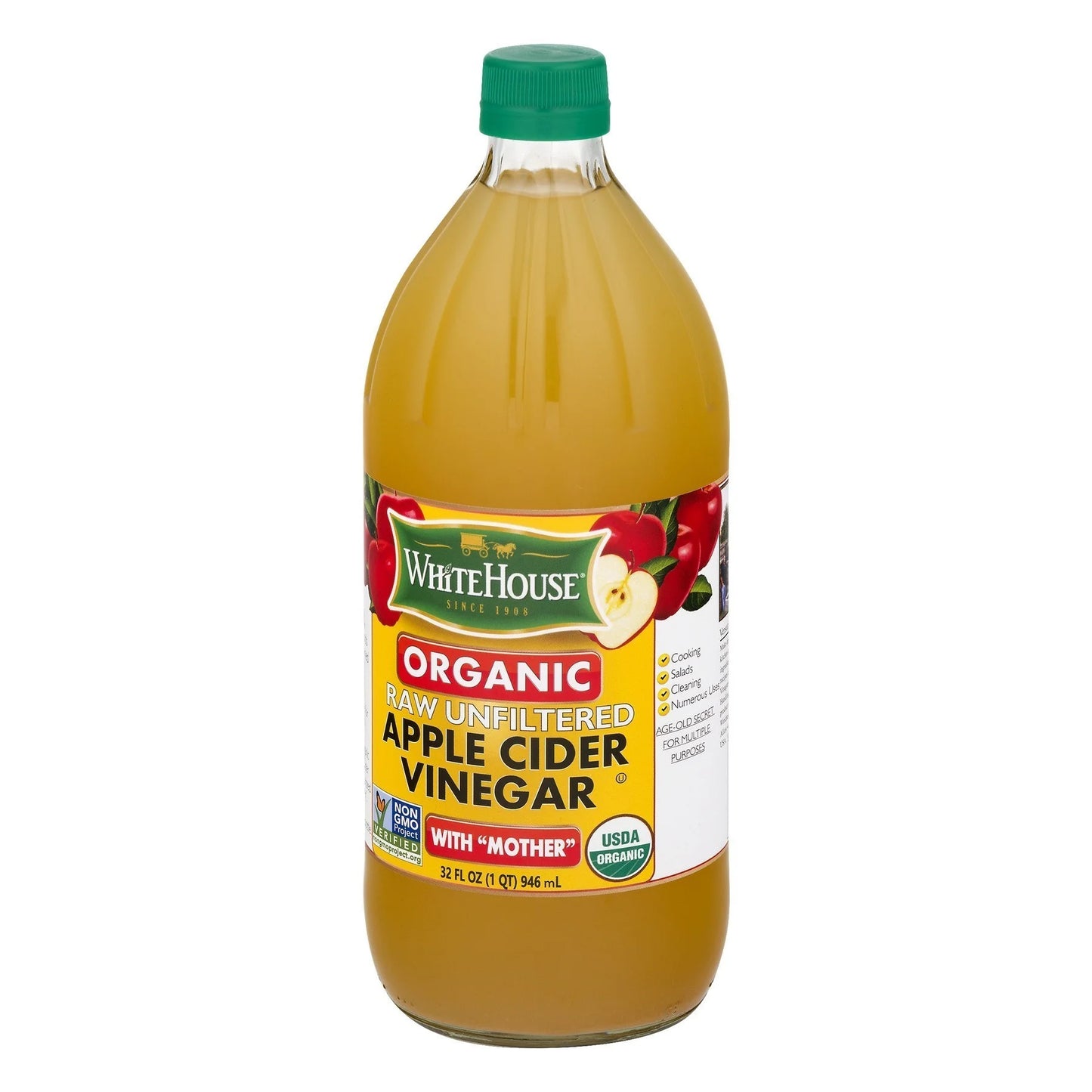 White House Organic, Raw Unfiltered, Apple Cider Vinegar, 32 fl oz