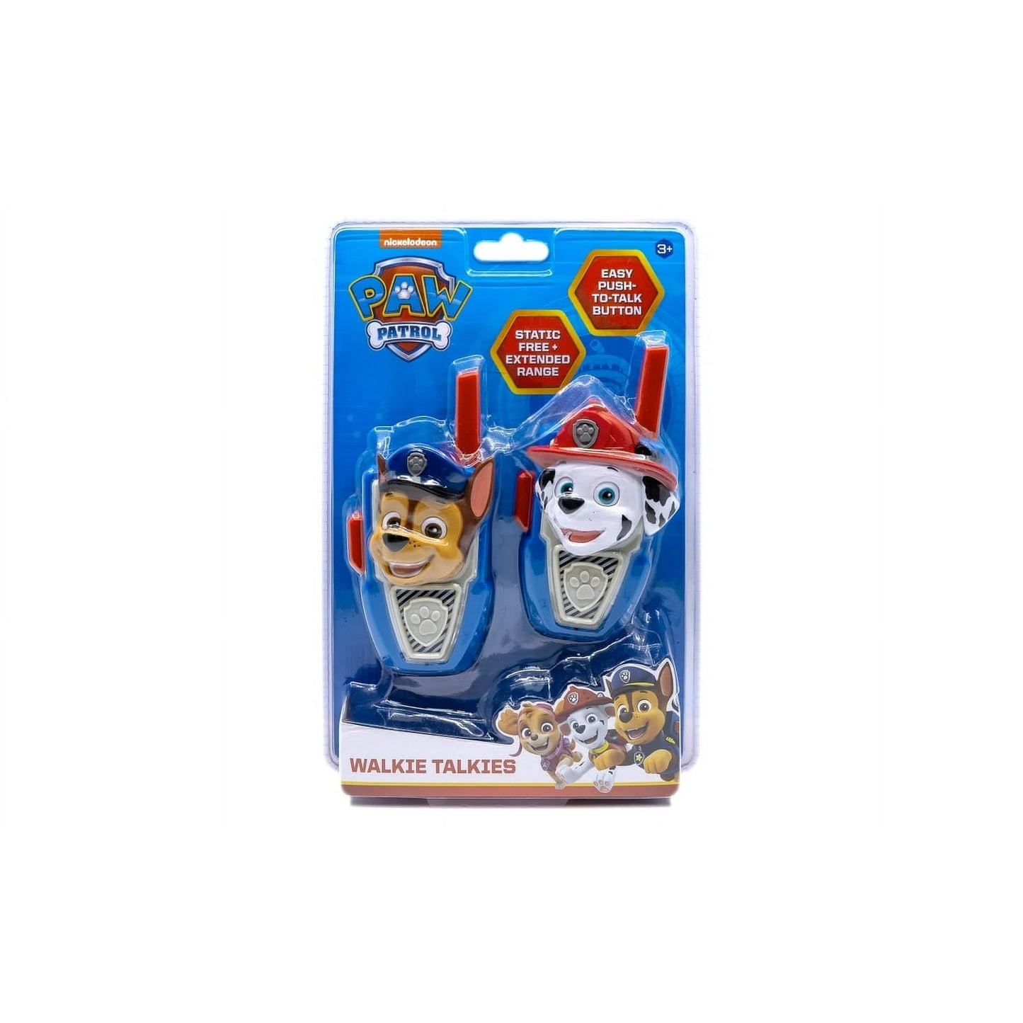 Paw Patrol Walkie Talkies, Marshall & Chase Set of 2 - Push to Talk Button for Children Ages 3+