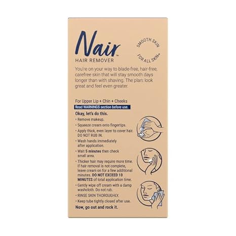 Nair Hair Remover Moisturizing Face Cream with Sweet Almond Oil 2 oz