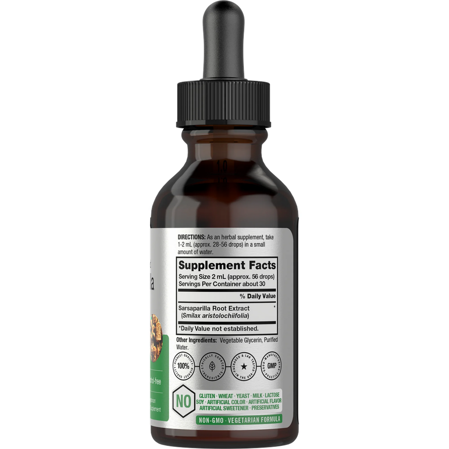 Sarsaparilla Liquid Extract | 2 oz | Vegetarian, Alcohol Free, Gluten Free | by Horbaach