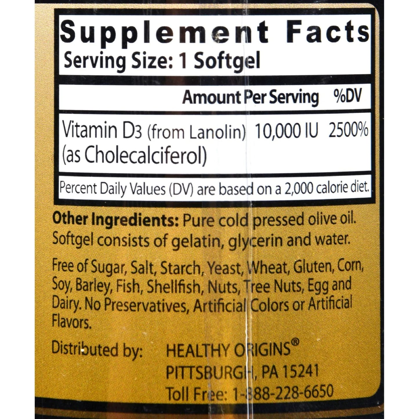 Healthy Origins Vitamin D3 10,000 IU, 360 Softgels