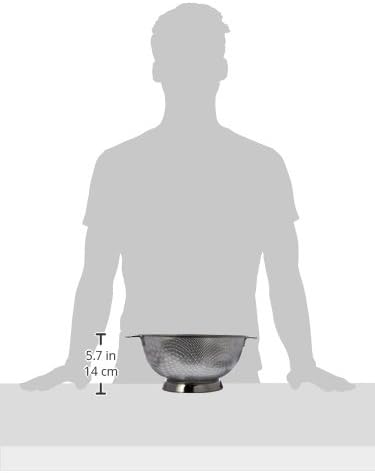 Premium Quality Stainless Steel Precision Pierced Colander, 5-Quart (Punch-5), Silver