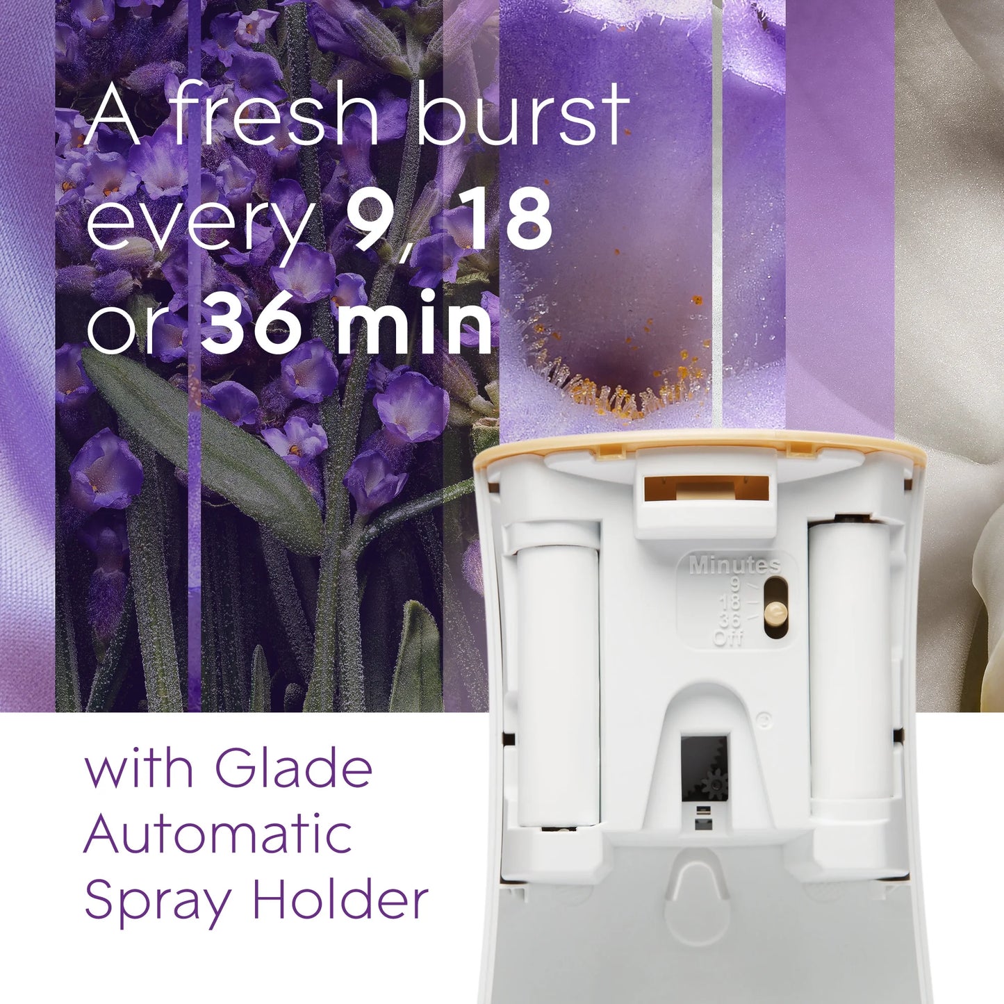 Glade Automatic Spray Refills, Air Freshener, Infused with Essential Oils, Lavender & Vanilla, 6.2 oz