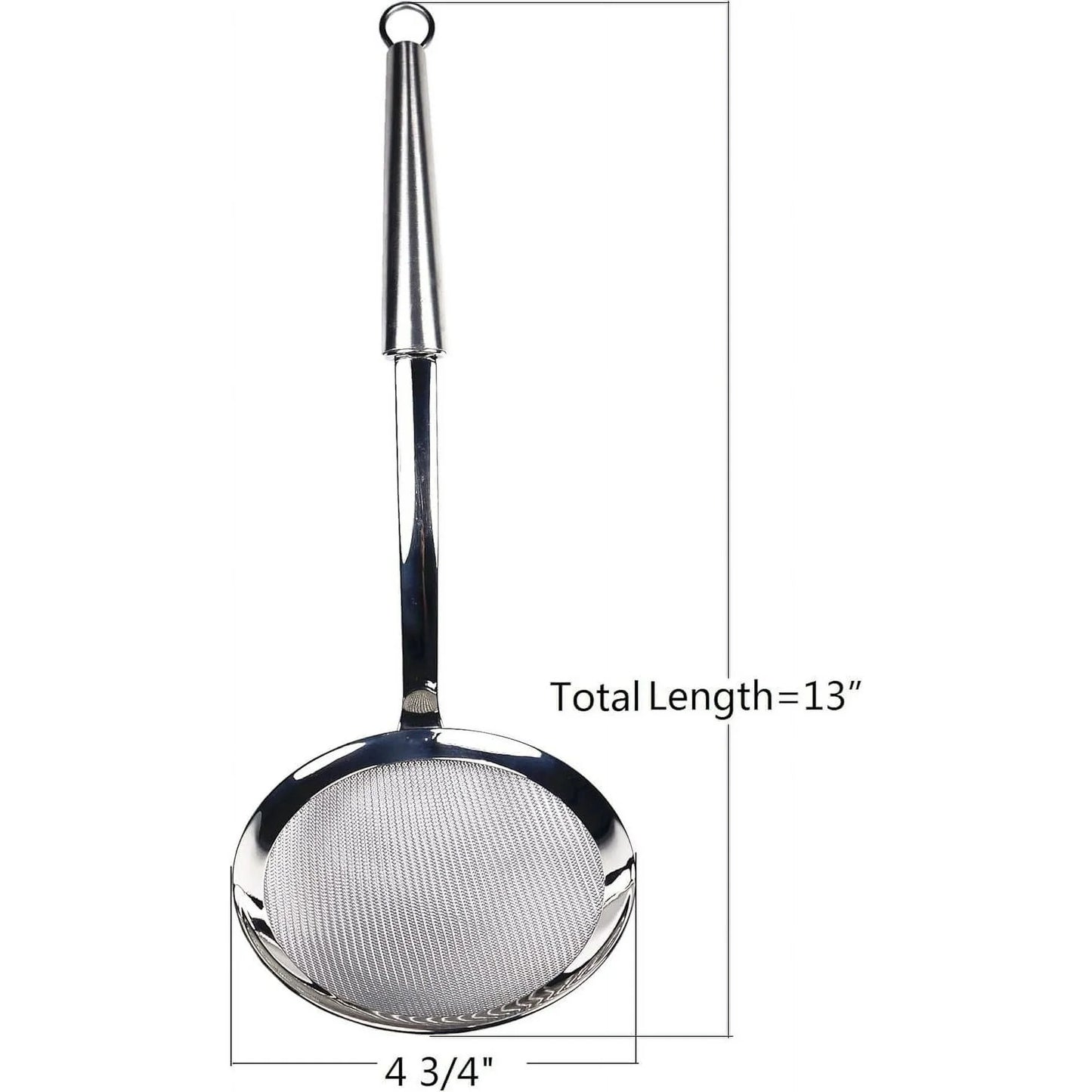 i Kito 4.7" Stainless Steel Fat Skimmer Spoon with Hanging Loop, Dishwasher Safe Soup Ladle for Hot Pot, Dumplings