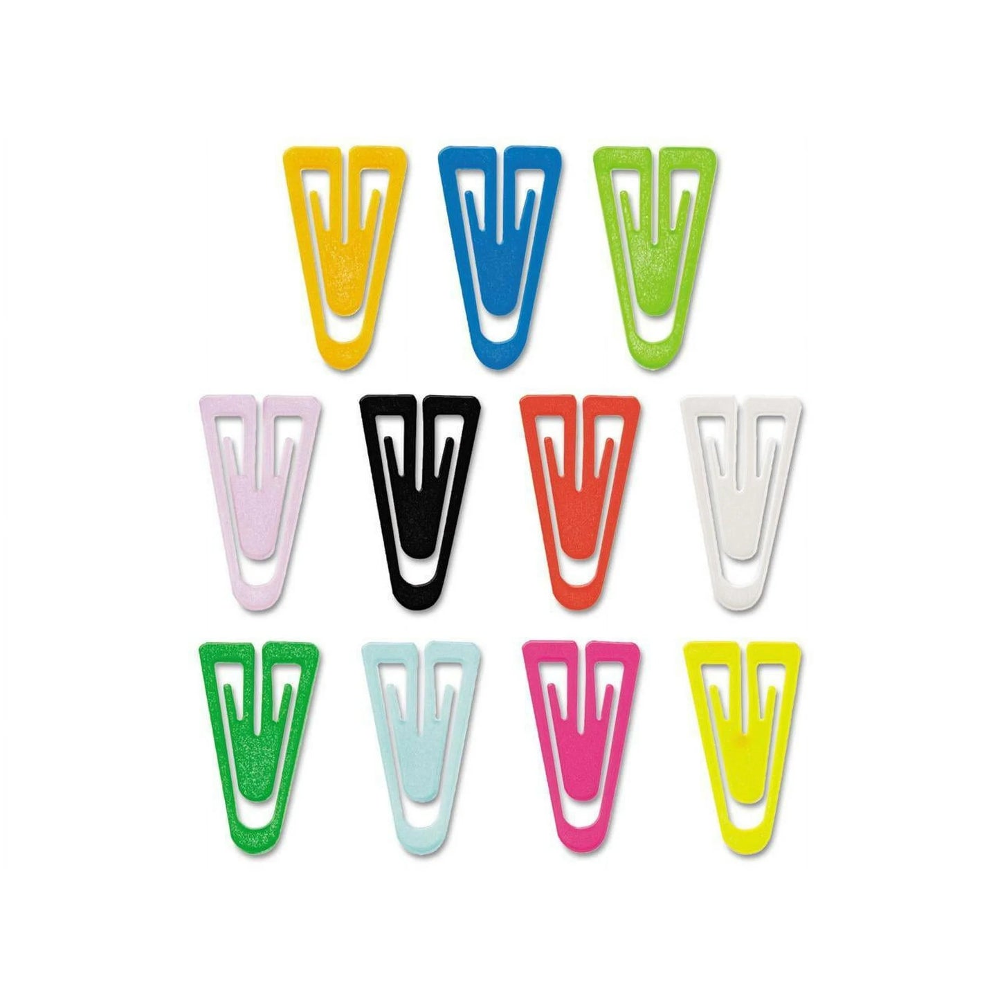 Medium Plastic Clips, 1", Assorted, 500/BX