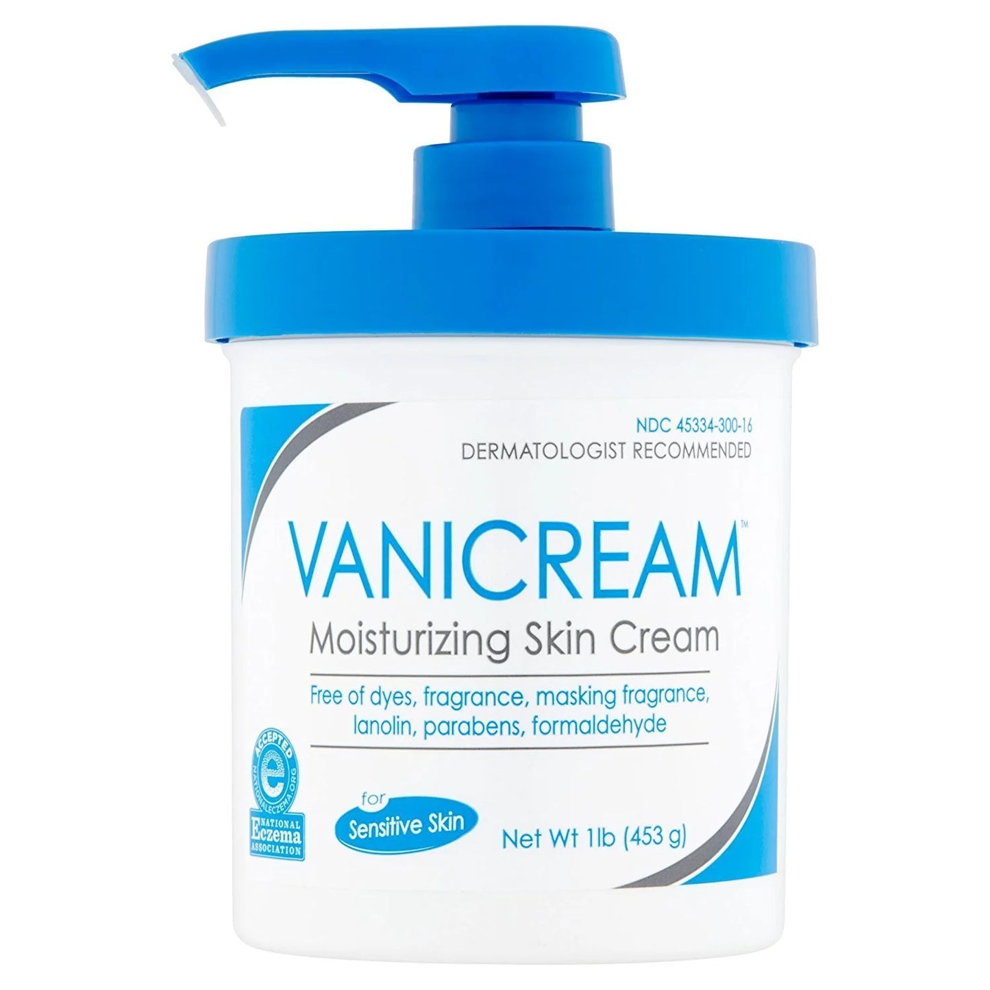 Vanicream Moisturizing Skin Cream with Pump Dispenser - 16 fl oz (1 lb) - Moisturizer Formulated Without Common Irritants for Those with Sensitive Skin
