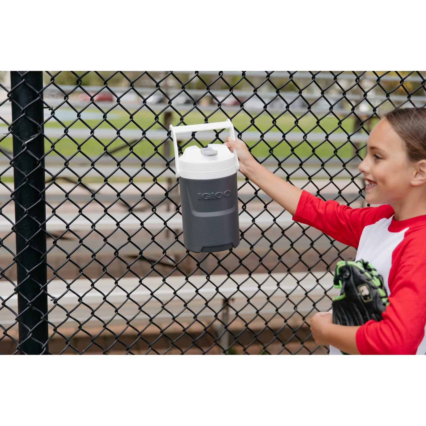 Igloo 1/2 Gallon Sports Beverage Plastic Jug with Hooks, Gray