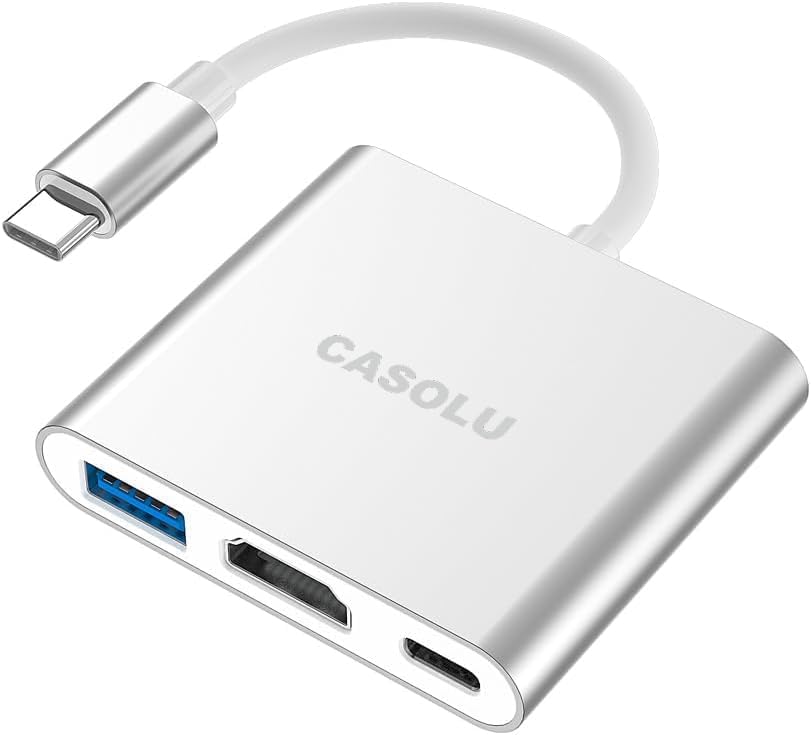 USB C to HDMI Adapter, 4K HDMI to USB-C Adapter with 60W PD & USB 3.0 Port Multiport Digital AV Converter