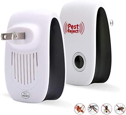 Ultrasonic Pest Repeller Plug-In β Electromagnetic & Ultrasonic Waves, Indoor Rodent & Insect Repellent (150γ‘ Range)