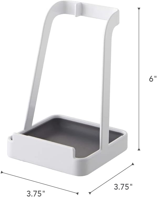 Home Ladle Holder - Lid Stand For Utensils In Kitchen, Steel, Water Resistant, White