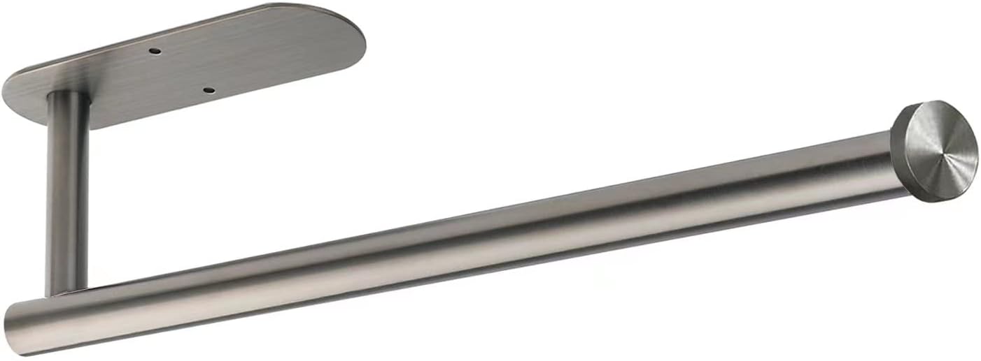 Under Cabinet Paper Towel Holder – SUS 304 Stainless Steel, Waterproof & Rustproof, Strong Adhesive Mount, 13.2” x 3.5”