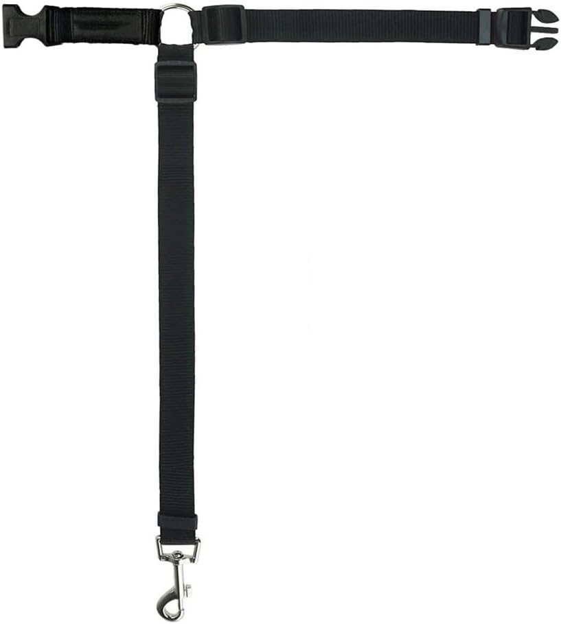 Dog Car Seat Belt Restraint – Adjustable Safety Harness Leash with Locking Clip, Black