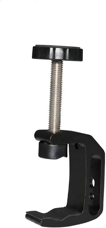 Universal C-Clamp, Heavy Duty Sturdy 1/4 And 3/8 Thread Hole for Desktop Mount Holder, Photo Studio Photography, Quick Release U Clip Holder (Black,4-Pack)