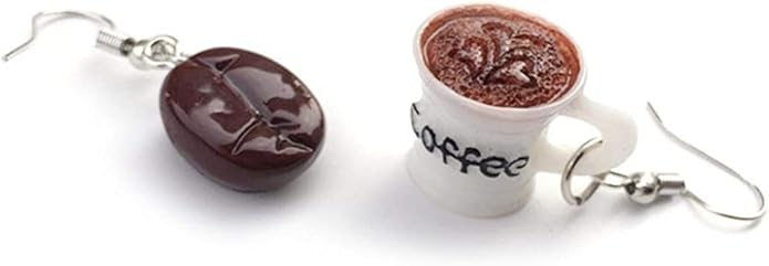 Fashion Coffee Beans Simulation Exaggerated Earrings Wholesale