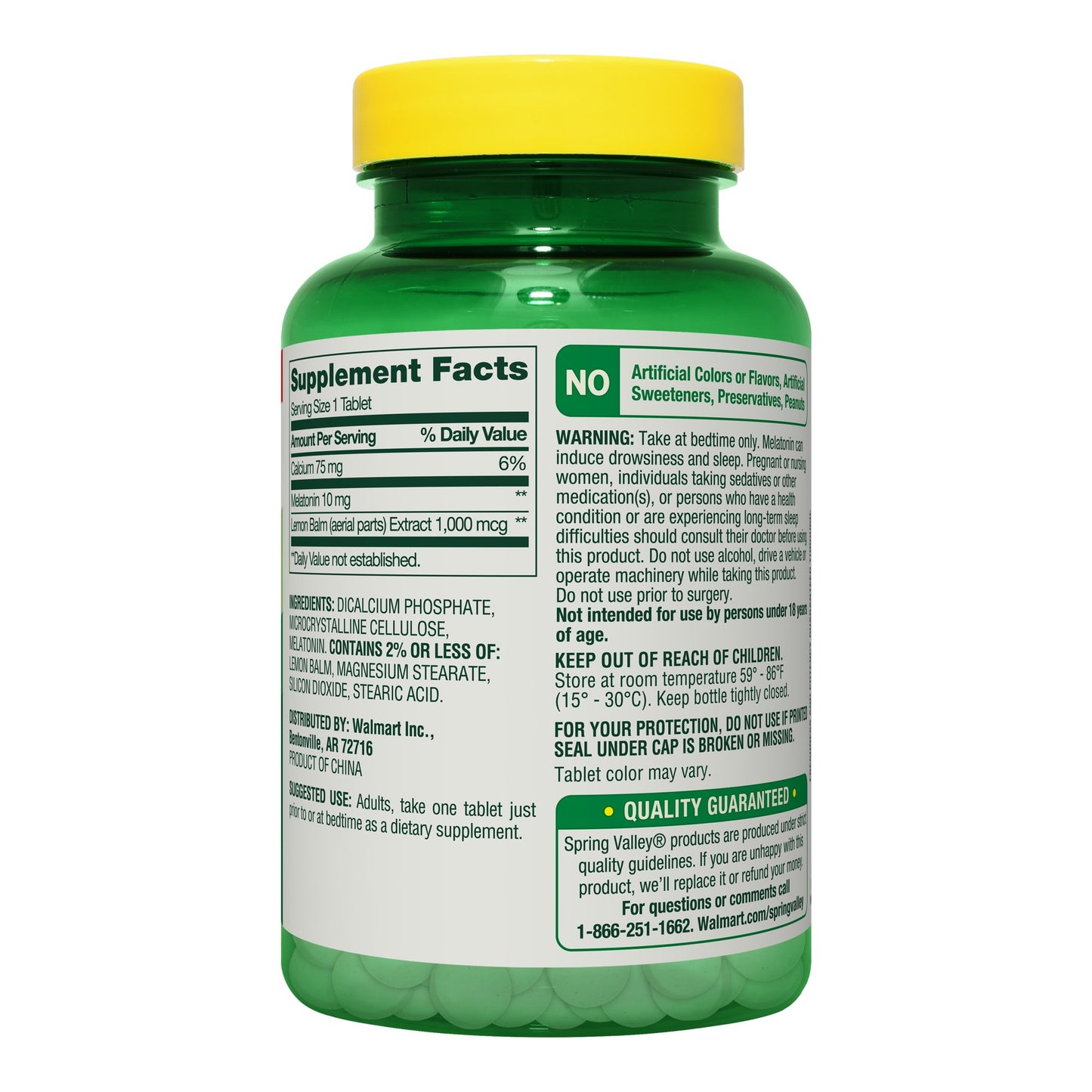 Spring Valley Extra Strength Melatonin Tablets Dietary Supplement Value Size, 10 mg, 240 Count