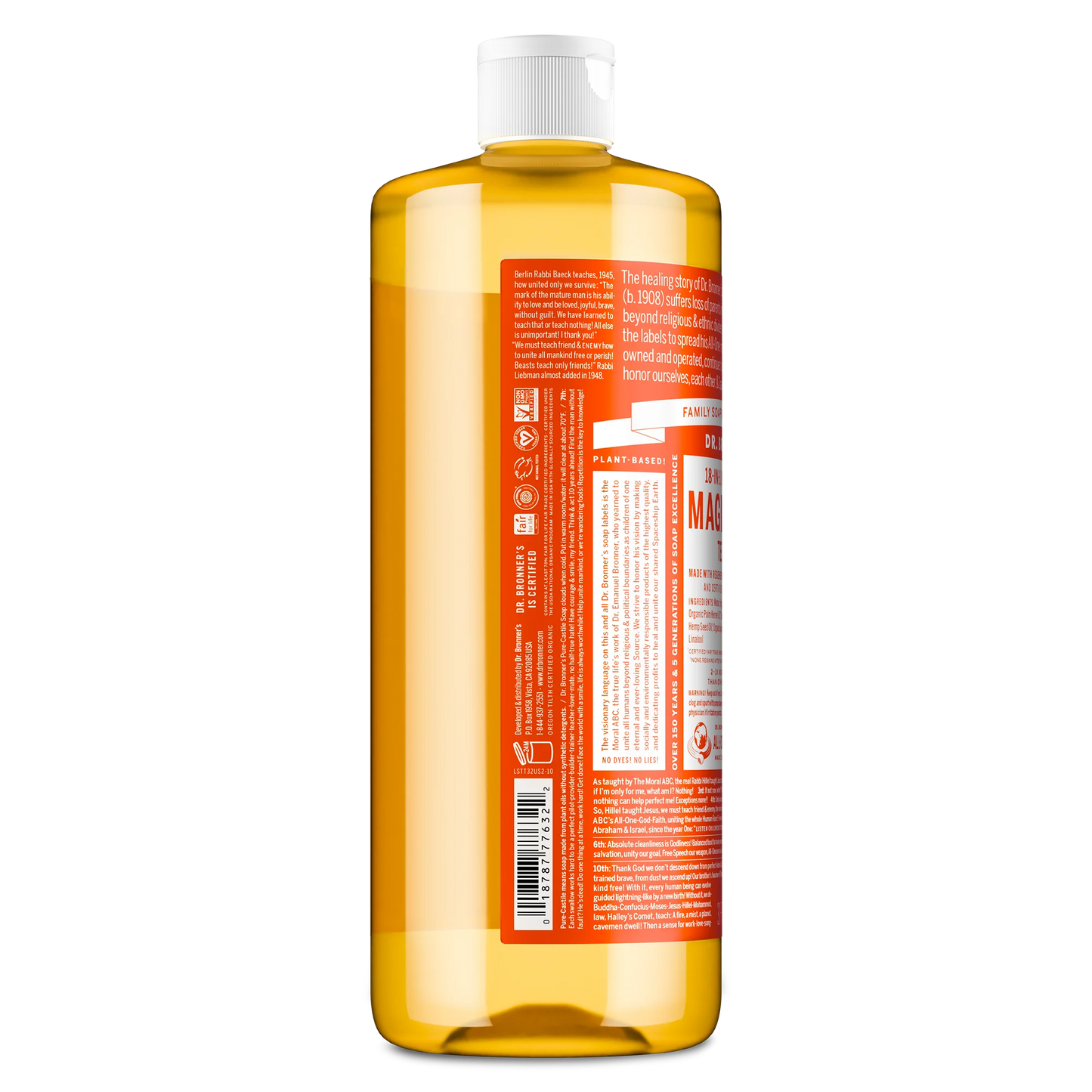 Dr. Bronner's Magic Soap - Tea Tree - Pure-Castile Liquid Soap - 32 oz – for face, body wash, hands