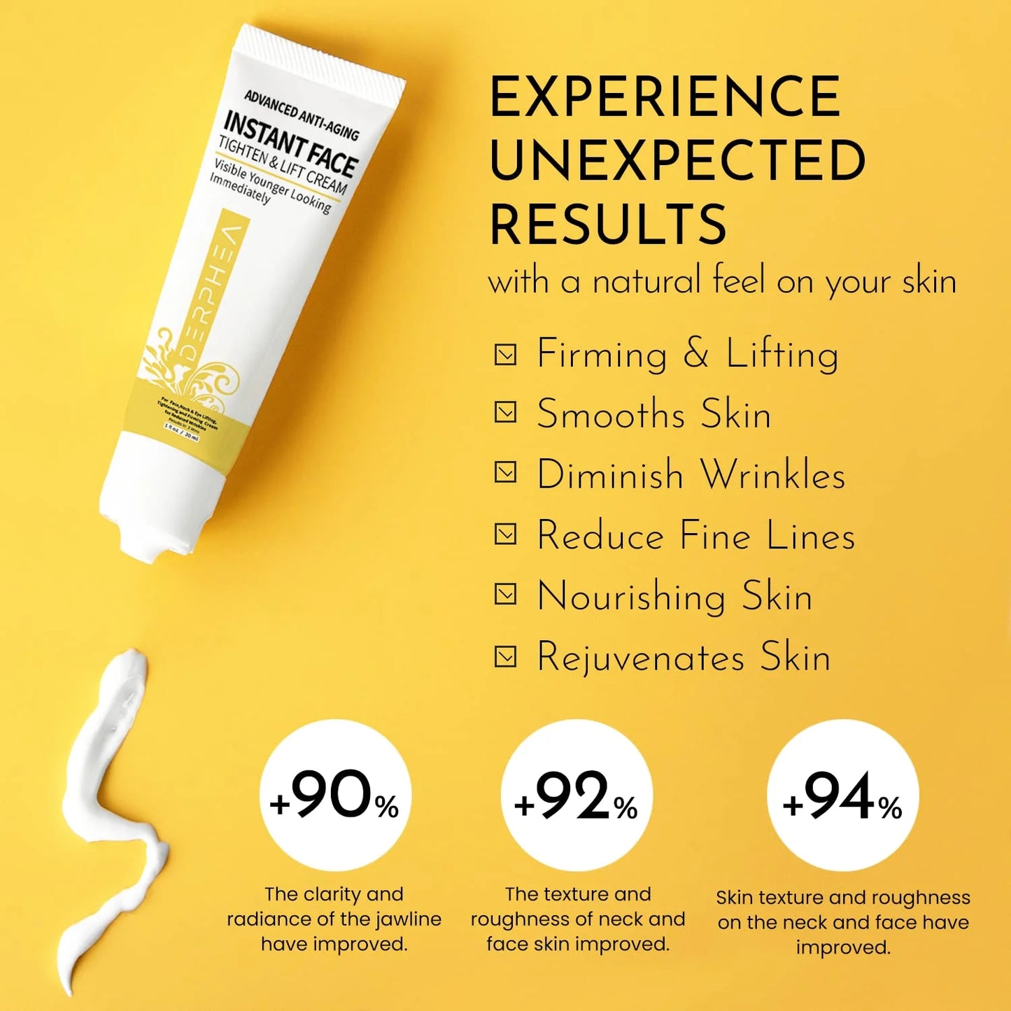 Advanced Face Lift Cream, Wrinkle Cream For Face, Instant Skin Tightening Cream For Face, Instant Eye Lift, Neck & Face Tightening, Visibly Smoothing Sagging Skin, Puffiness.1oz