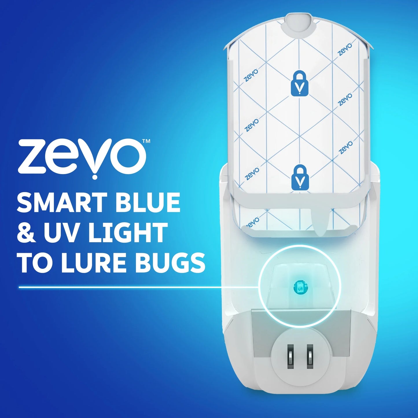 Zevo Flying Insect Indoor Fly Trap: Easy, Mess-Free Solution - Light Trap Catches & Kills House Flies, Fruit Flies, Gnats, & More (1 Plug in Device & 1 Refill Cartridge)