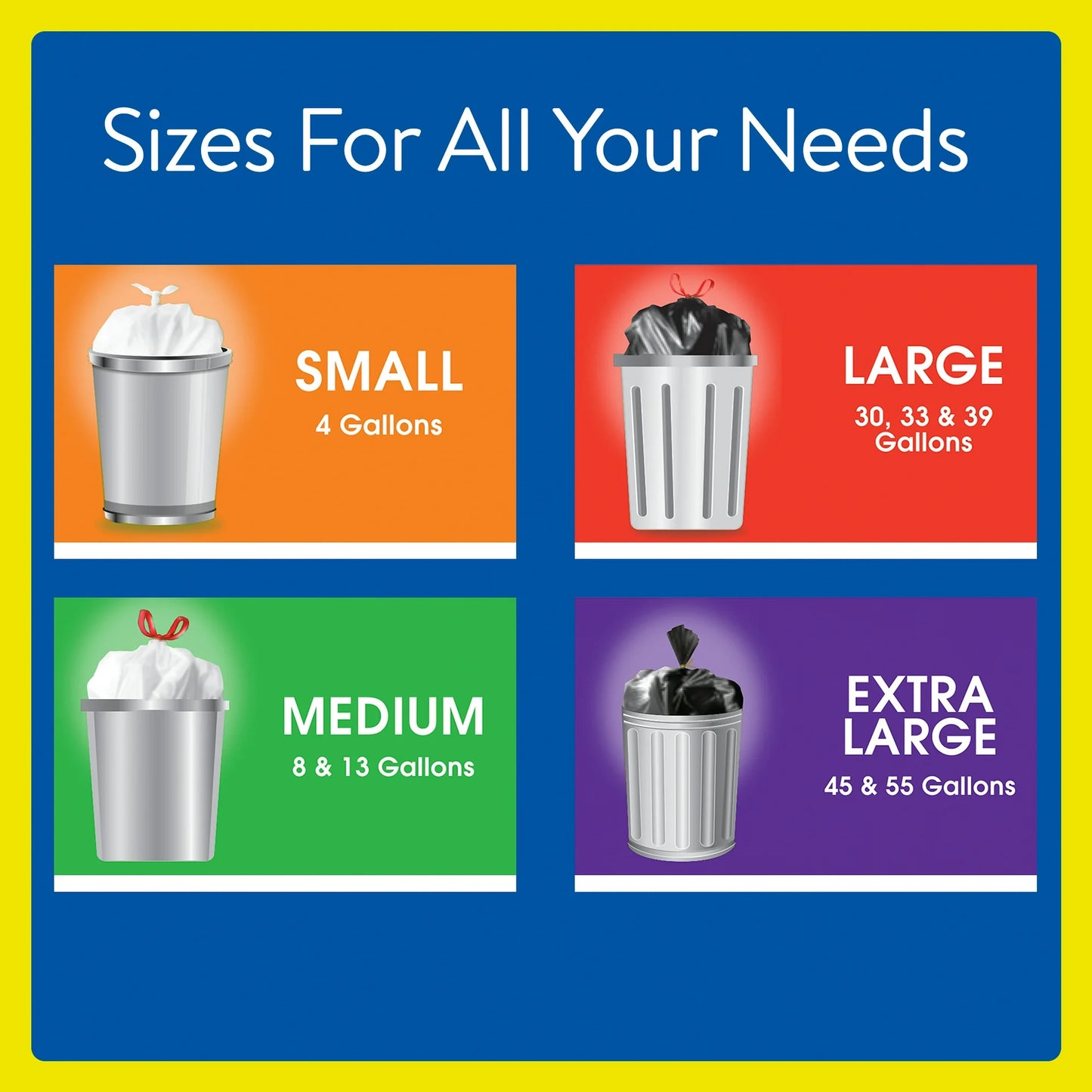 Great Value 13-Gallon Drawstring Strong Flex Tall Kitchen Trash Bags, Citrus Burst Scent, 40 Bags